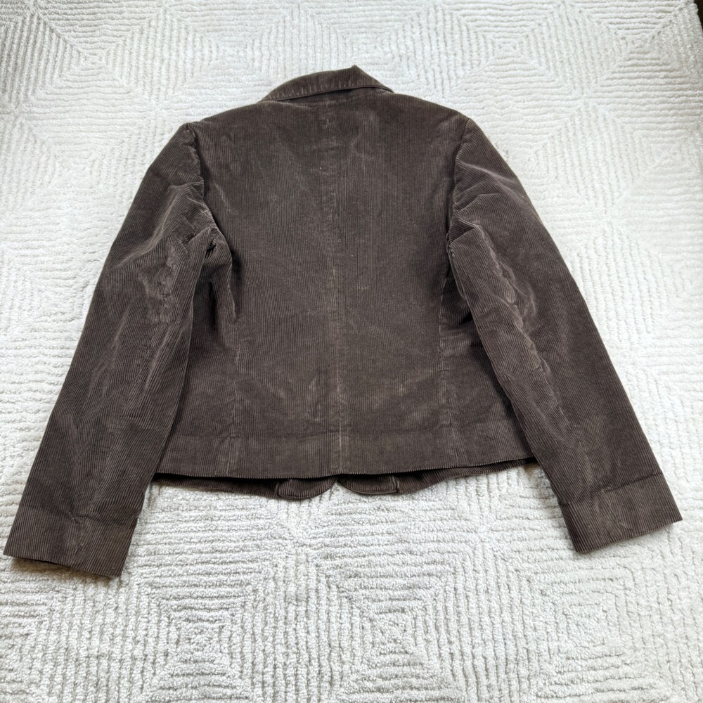 Talbots Corduroy Blazer Womens 14 Brown Stretch Jacket Academia Preppy VTG 00s - Picture 11 of 11